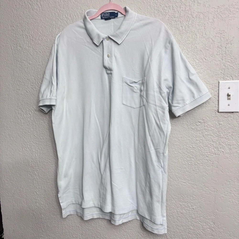 Polo by Ralph Lauren Men's Light Blue Polo - Size XL